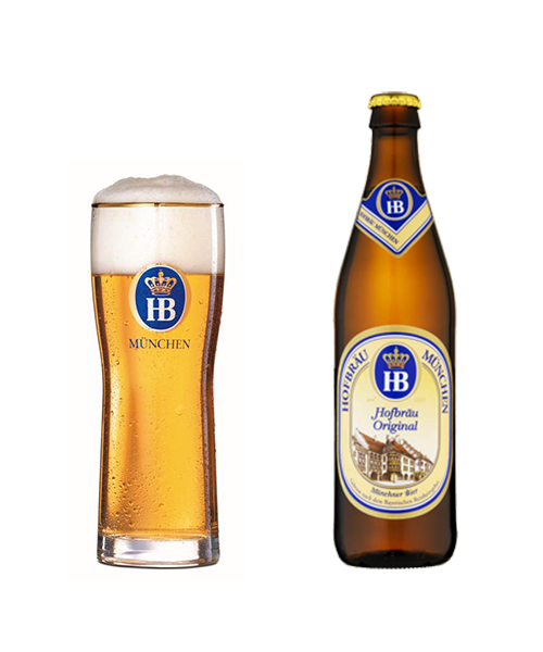 hb blonde beer glass bottle